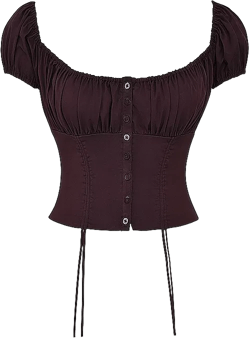 rich brown gathered top