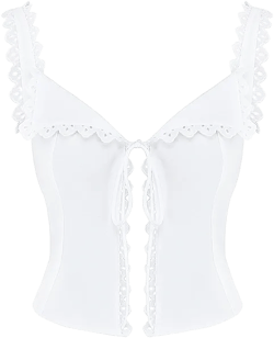white lace trim top