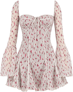 vintage cream rose print corset mini dress