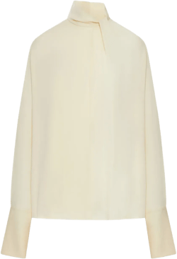 high-neck blouse
