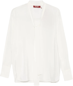 tie-neck silk blouse