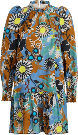Irena high-neck ruffled dress