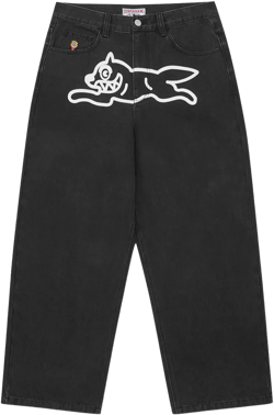 dog-print jeans