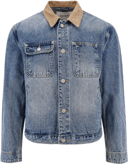 Tonywack Men's Blue Work Washed Denim Jacket
