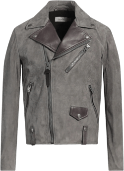 COACH Men's Gray Jacket Lambskin