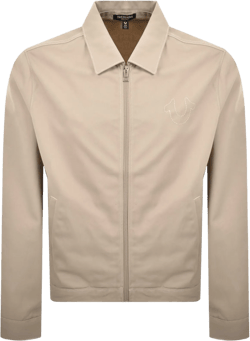 True Religion Men's Natural Twill Bomber Jacket