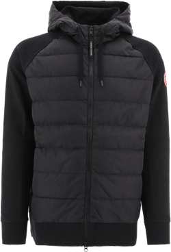 Canada Goose Men's Black "huron Hybridge®" Full-zip Hooded Jacket
