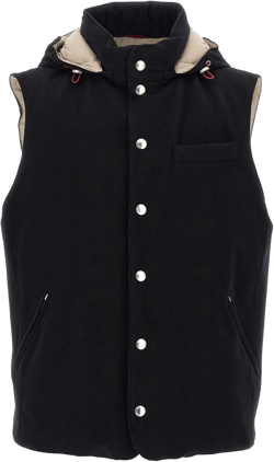 Brunello Cucinelli Men's Blue Padded Wool Vest