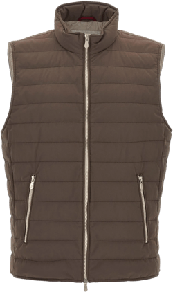 Brunello Cucinelli Men's Brown Quilted Vest