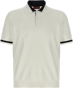 Gucci Men's White Intarsia Polo Shirt