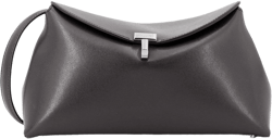 TOTEME Women's Gray T-Lock Clutch Leather Shoulder Bag