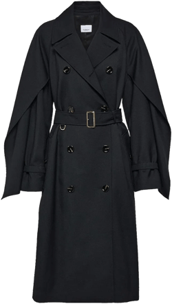 Burberry Women's Black Blend Wool Trench Coat