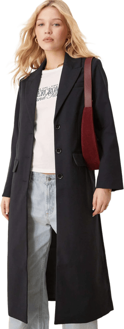Abercrombie &amp; Fitch Women's Blue Tailored Long Jacket