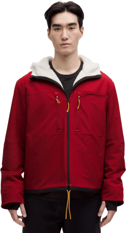 lululemon Men's Red Reversible Fleece-Lined Jacket