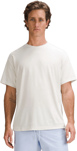 lululemon Men's White Easyset Training Short-Sleeve Shirt