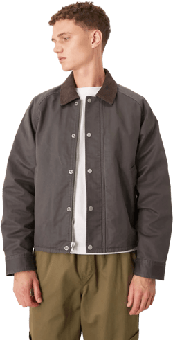 Abercrombie &amp; Fitch Men's Gray Lightweight Cropped Barn Jacket