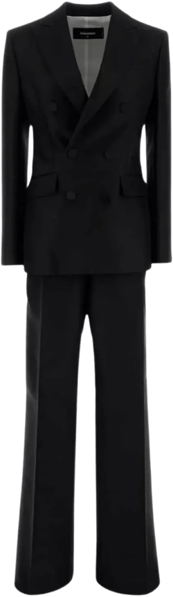 DSquared² Women's Black Tailored Wool Blend Suit Jacket