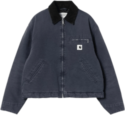 Carhartt Women's Blue Zip-Fastening Logo-Patch Jacket
