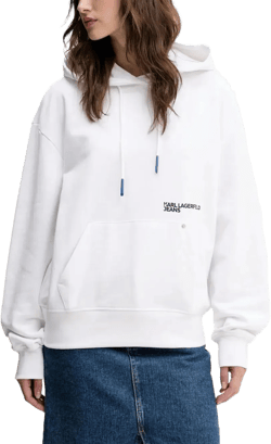 Karl Lagerfeld Women's White Logo-Detail Hoodie