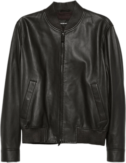 Emporio Armani Men's Black Leather Jacket