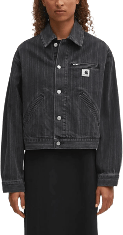 Carhartt Women's Black Zip-Pocket Denim Jacket