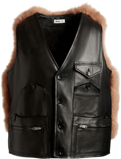 Bally Men's Black Paneled Vest