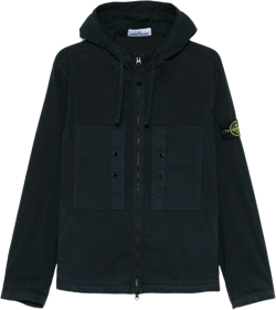 Stone Island Men's Black Logo Cotton Blouson Jacket