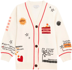 Never Fully Dressed Women's Pink Poema Martha Embroidered Knit Cardigan