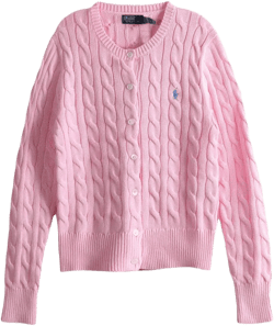 Polo Ralph Lauren Women's Pink Cable-Knit Cardigan