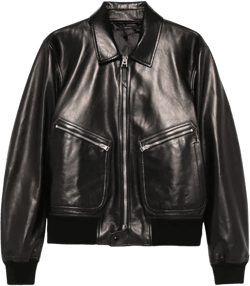 Tom Ford Men's Black Leather Bomber Jacket