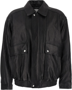 DUNST Women's Black Jacket With Pockets On The Front And Elastic Hem