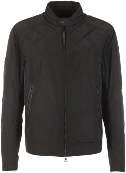 Moncler Men's Black Quilted Diamond-Pattern Jacket