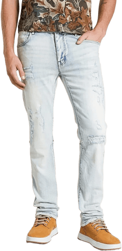Smoke Rise Men's Blue Slim Straight Stretch Jean