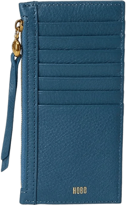Hobo International Women's Blue Carte Card Case Bags, Cotton/Leather