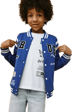 True Religion Men's Blue Boys True Varsity Jacket