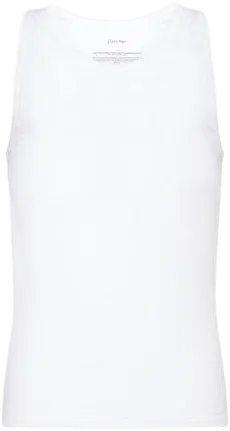 Calvin Klein Men's White Crewneck Pack-Of-Three Cotton-Blend Tank Top