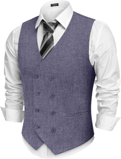 COOFANDY Men's Double Breasted Suit Vest Lightweight Waistcoat Slim Fit Dress Vest