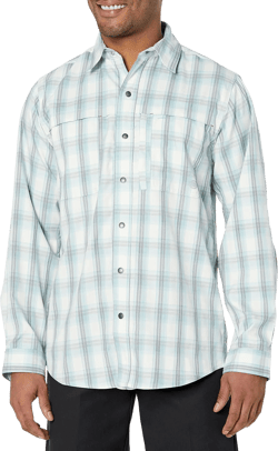 Dickies mens Protect Cooling Long Sleeve Work Shirt 4X-Large Big Tall Clear Blue/Smoke Plaid