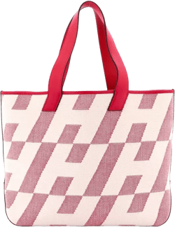 Pre-Owned Hermes 40 Cabas H en Biais Tote Canvas with Leather