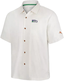 Men's White Seattle Seahawks Coconut Matchup Camp Throwback Button-Up Shirt