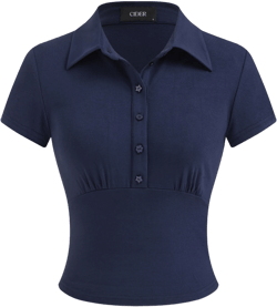 Polo Collar Button Short Sleeve Tee