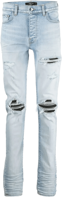 distressed slim-fit jeans