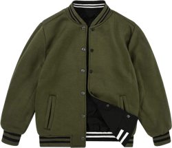 SNOW DREAMS Boys Bomber Jacket Reversible Flight Jackets Fall Spring Varsity Windbreaker Black / Army Green 6