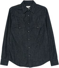 denim flap-pocket shirt