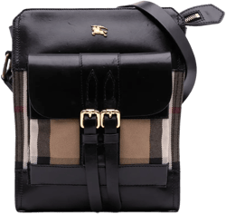 2000-2017 Leather and House Check Canvas crossbody bag