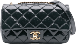 2015-2016 Paris-Salzburg Small Patent and Goatskin CC Eyelet Flap crossbody bag