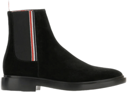 elastic-panel suede boots