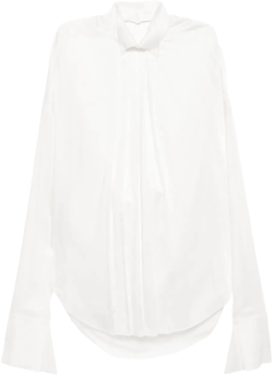 pleated open-back shirt