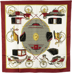 20th Century Les Voitures a Transformation Silk Scarf scarves