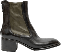 leather zip-detail block-heel boots